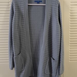 Apt. 9 Light Blue Open-Front Knit Cardigan with Pockets